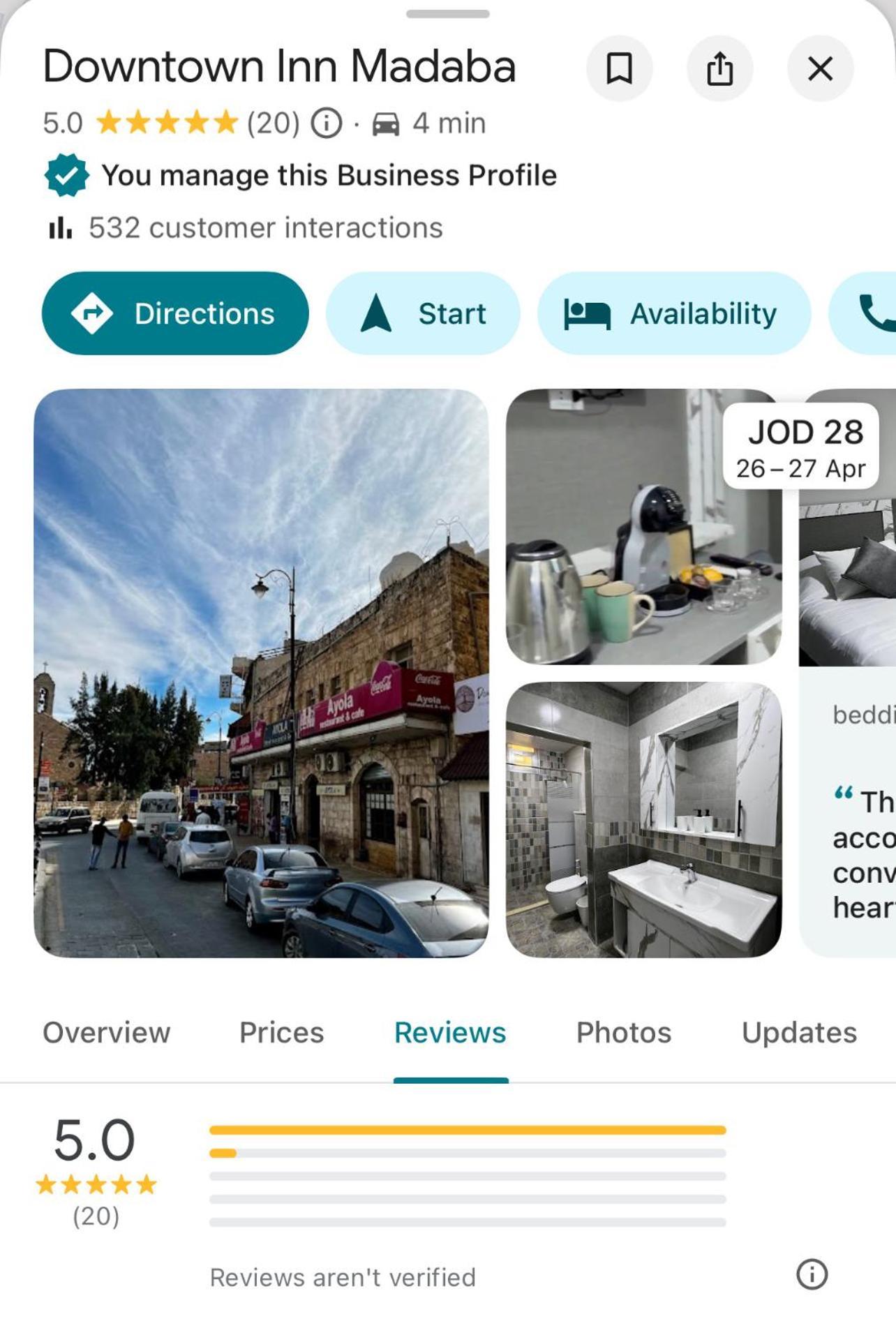 Downtown Inn Madaba Exteriör bild